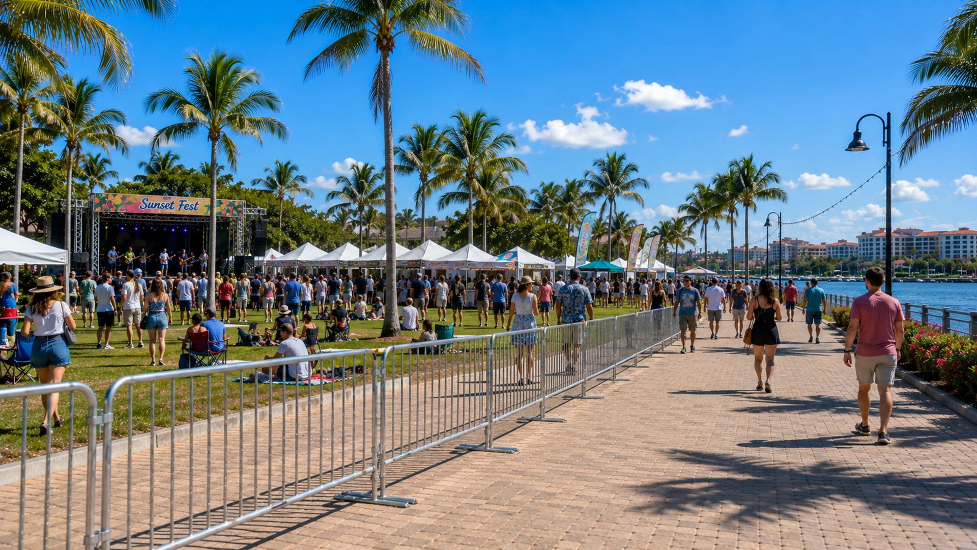 Crowd barriers at an event in Fort Myers, FL