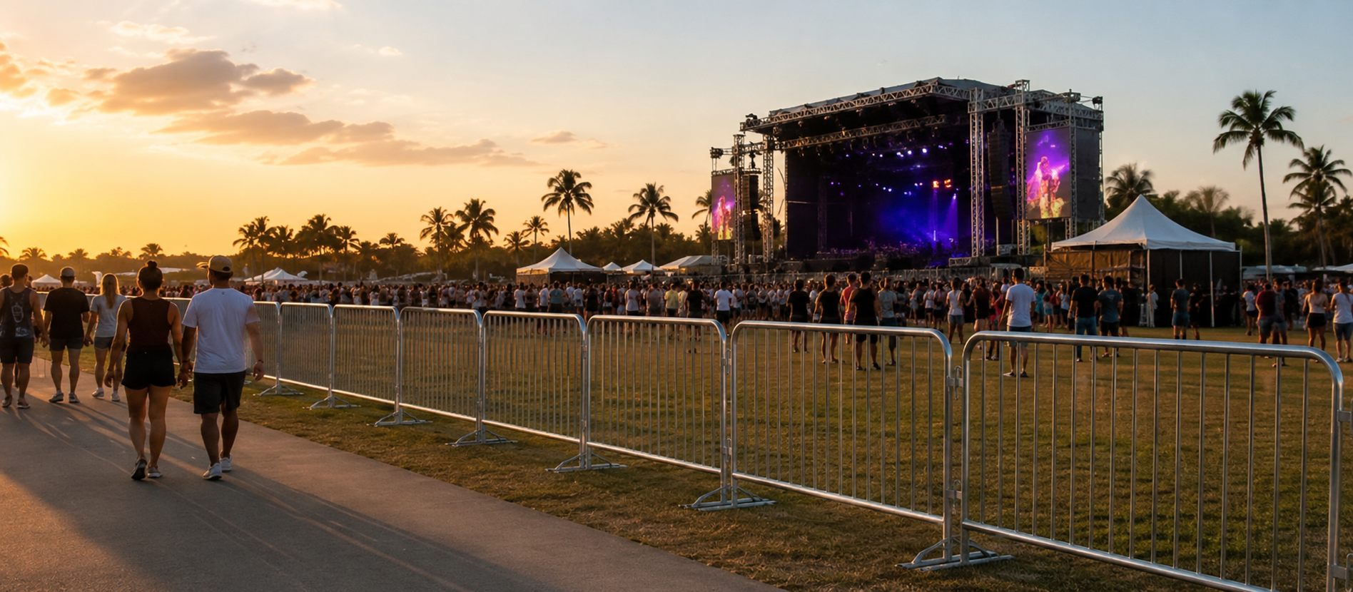 Temporary fencing restricting public access