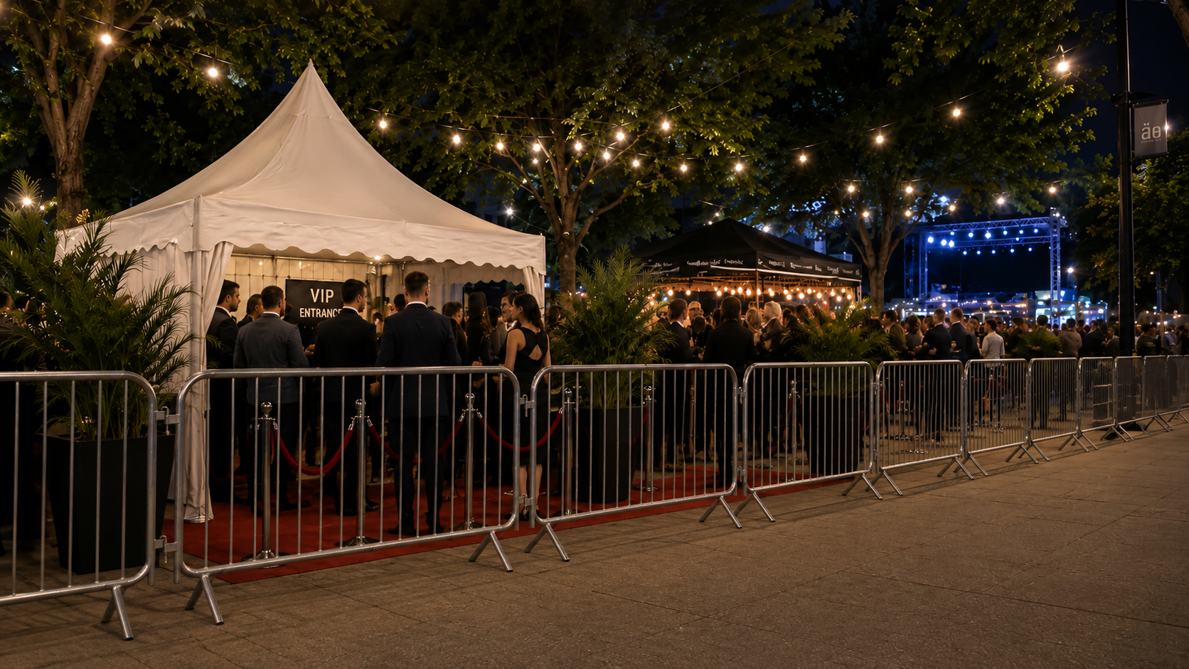 Temporary fencing creating visible boundaries